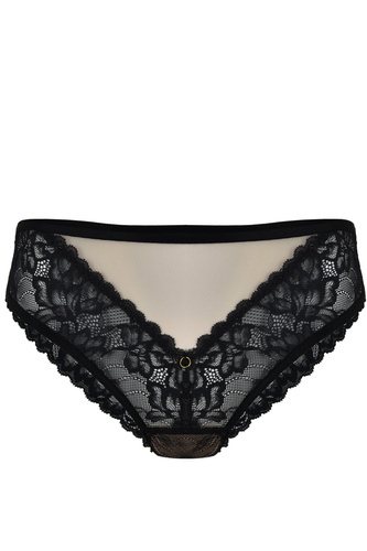 19235 Slip Magic Brasil Mediolano - pizzo, tulle color carne, accenti dorati