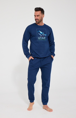 Pigiama Uomo Cornette 322/332 Utah 100% Cotone Manica Lunga Pantaloni