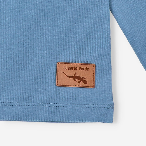 KAR-1022 Camicetta a maniche lunghe da bambino Lagarto Verde blu - cotone con elastan, produzione polacca