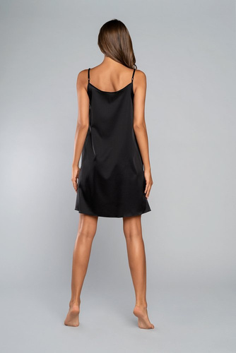 Camicia da notte Touch con cinturino stretto, corta Italia Fashion - nero