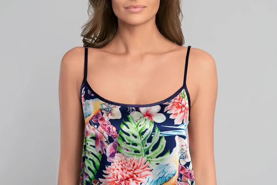 Polinesia Camicia da notte da donna, cinturino stretto Moda italiana - stampa floreale