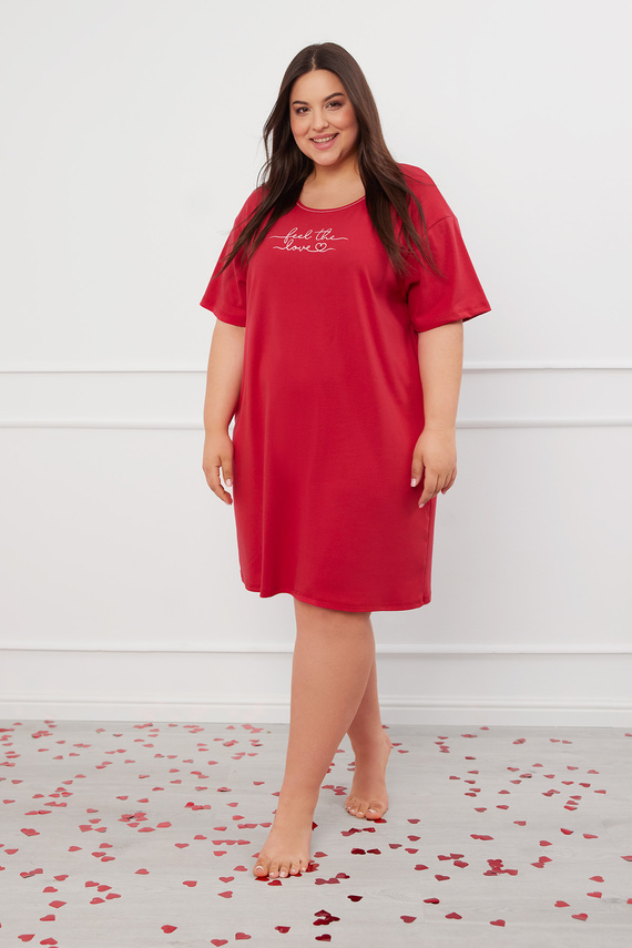 Camicia da notte Evora a maniche corte Moda Italiana - rosso