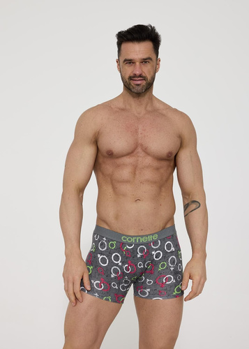 508/165 Boxer Cornette High Emotion - Boxer da uomo in cotone con motivo colorato ed elastico piatto