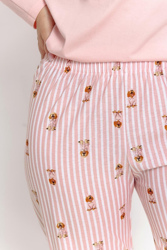 Pigiama donna Taro Nola 3623 rosa 100% cotone manica lunga con cani