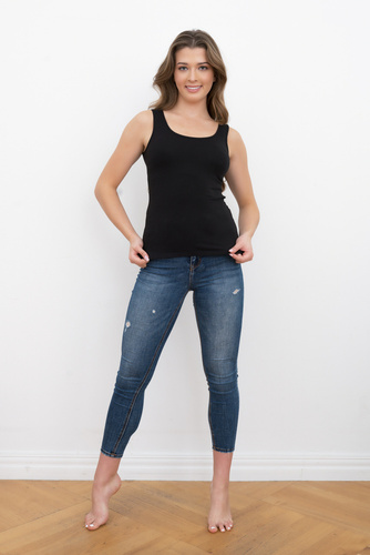 Camicia Ibiza donna a spalla larga Moda italiana - nero