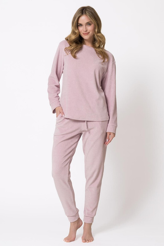 Pigiama donna 1818 Ewelina Leveza in spugna cotone homewear rosa cipria