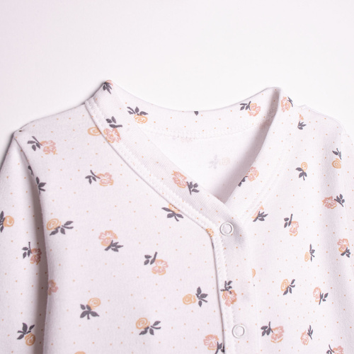 220031 Tutina neonato Nicol cotone 100% fiori con piedini