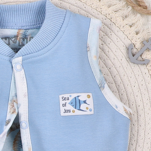 ABN-5458 Sea Of Joy Nini - gilet in cotone organico, chiusura confortevole