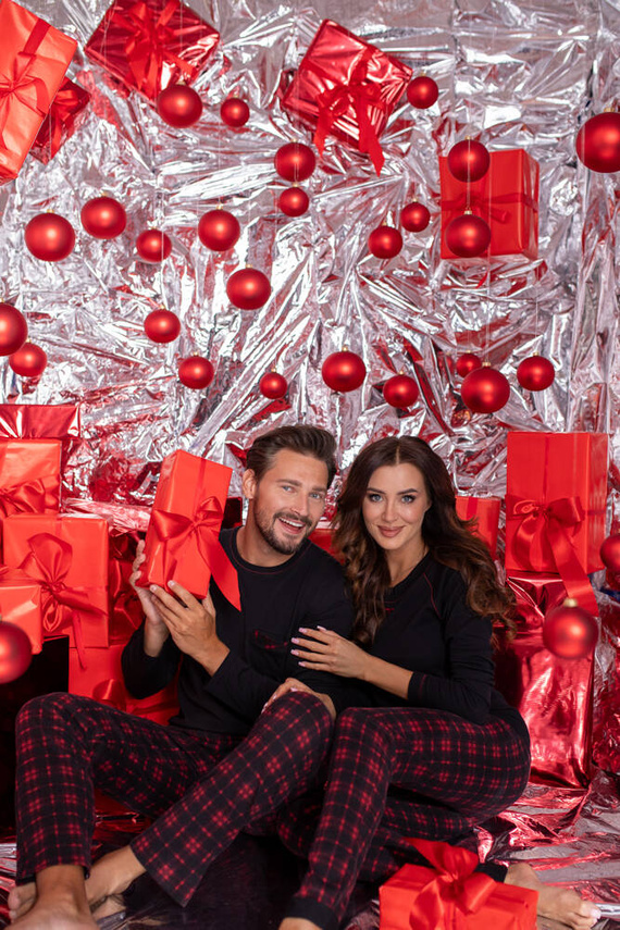 Ordesa Pigiama da donna manica lunga, pantaloni lunghi Moda italiana - nero/stampa