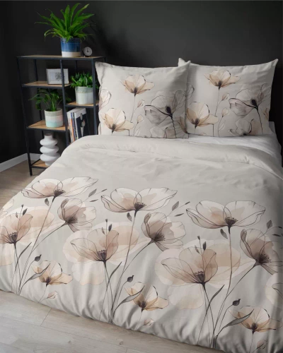 5492 B Detexpol Satin Stories cappuccino | 100% cotone, trama di raso, cerniera, confezione regalo