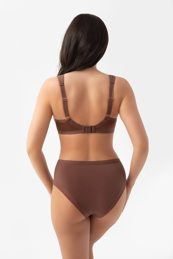 Slip da donna Gorsenia K442/1 Luisse cioccolato vita alta pizzo