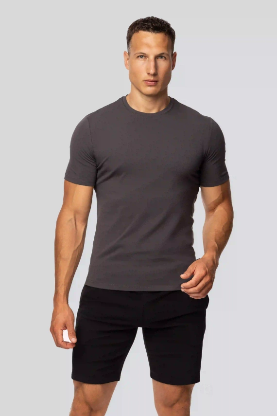 T-shirt Urban da uomo in cotone grafite - Taglio classico, alta qualità, flessibilità, comfort per tutto il giorno