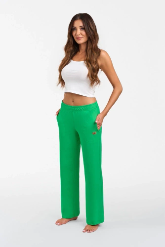 Pantaloni Alta Donna Moda Italiana - verde