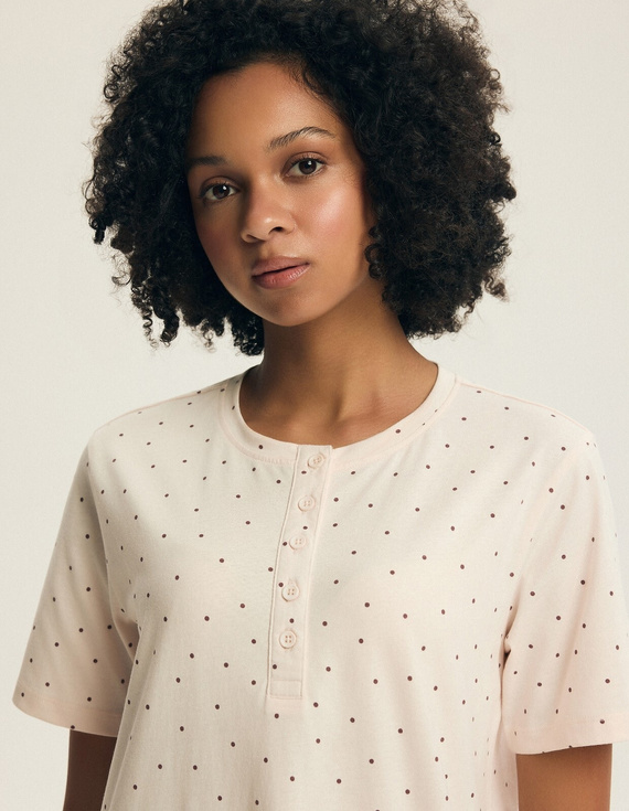 Camicia da notte Henderson 45304 Evika rosa cipria 100% cotone per allattamento