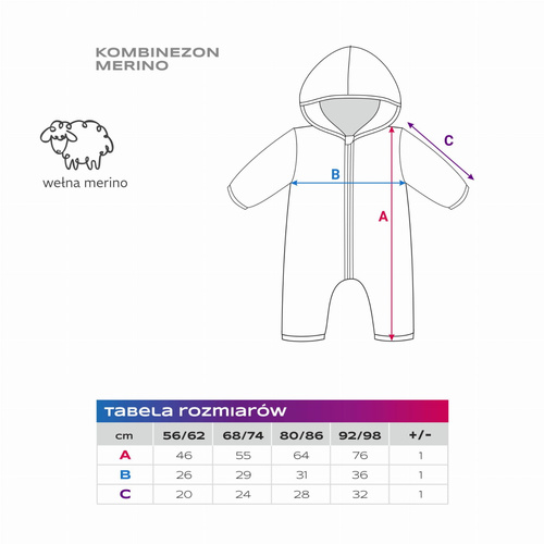 Tuta per neonato in lana merino Eevi - blu navy, morbida e traspirante