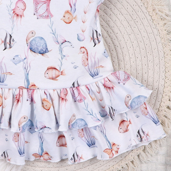 ABN-5486 Abito da neonato Nini del Mondo Sommerso - cotone biologico, leggero e morbido