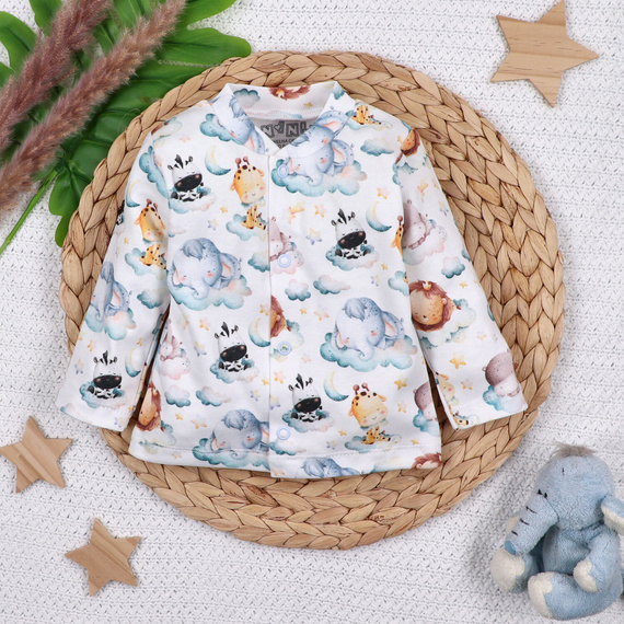 ABN-5610 Caftano per neonato in cotone biologico Nini's Little Dreamers - bottoni a pressione senza nichel, sicuri e confortevoli per il bambino