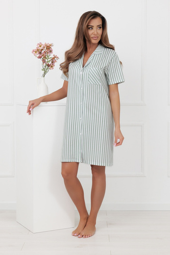 Camicia da notte donna Genna Italian Fashion 100% cotone righe