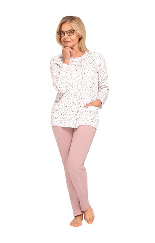 202 Maria III Pigiama donna Martel 30 cappuccino - cotone, con zip, manica lunga