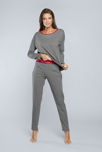 Lunghezza del pigiama da donna Accent. manica, lunghezza. pantaloni Italian Fashion - melange scuro