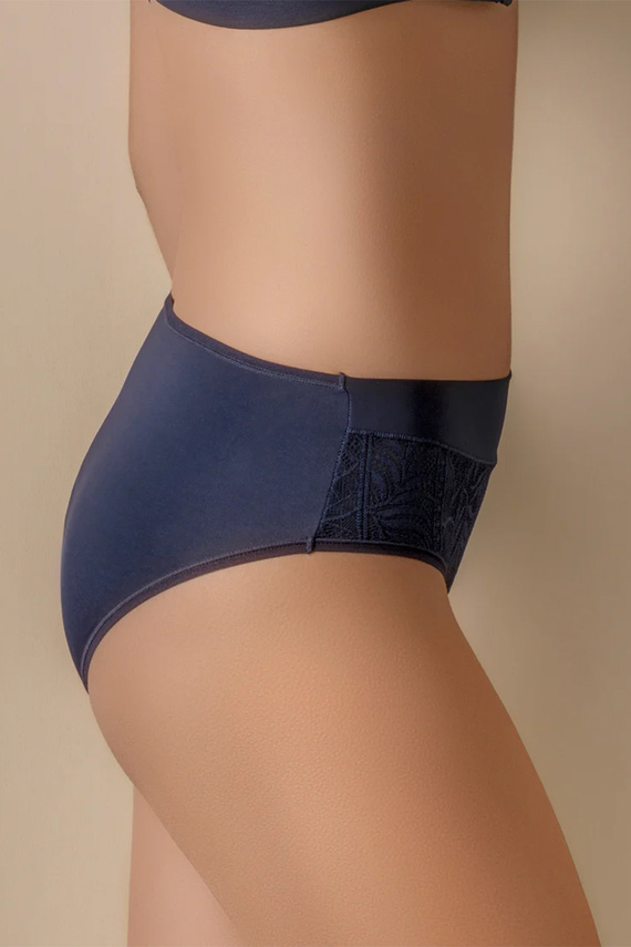 MARA 3138 Selene Slip modellanti a vita alta in pizzo blu navy