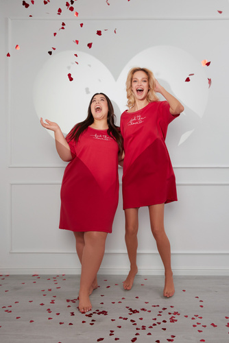 Camicia da notte Evora a maniche corte Moda Italiana - rosso