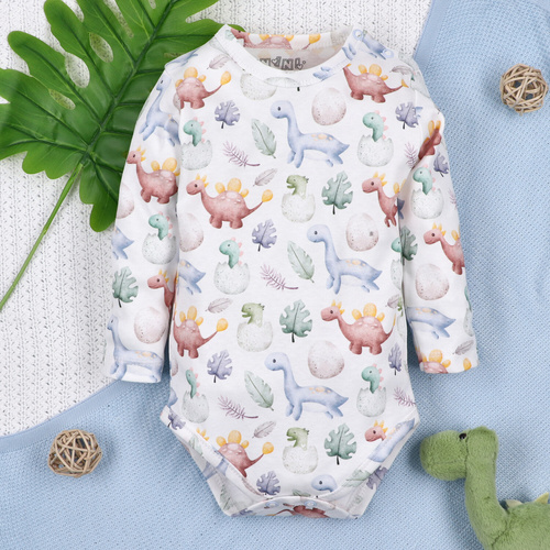 ABN-5564 Body Dino Explorer in cotone organico stampato Nini, manica lunga