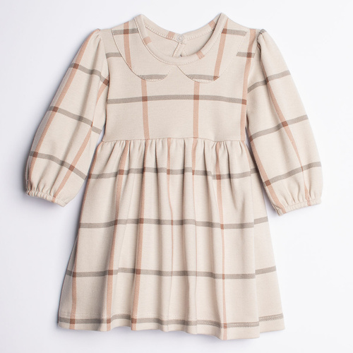 221160 Body vestito Kiku Nicol in cotone a quadri per bambina
