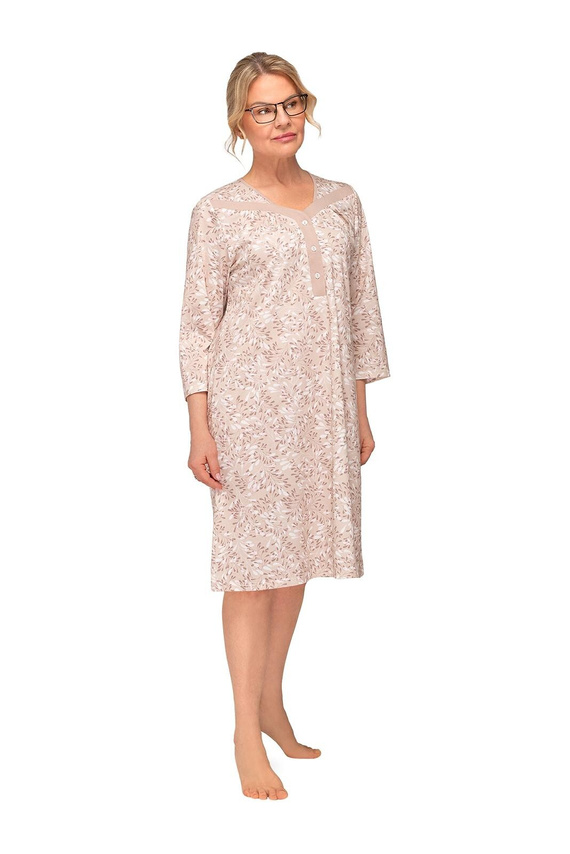 Camicia da notte Lidia II 270 Martel cotone foglie scollo V