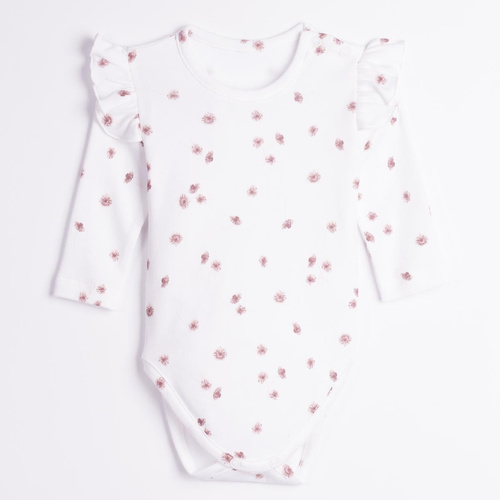 Nicol Hania 226095 Body 100% Cotone Manica Lunga Fiori Balze