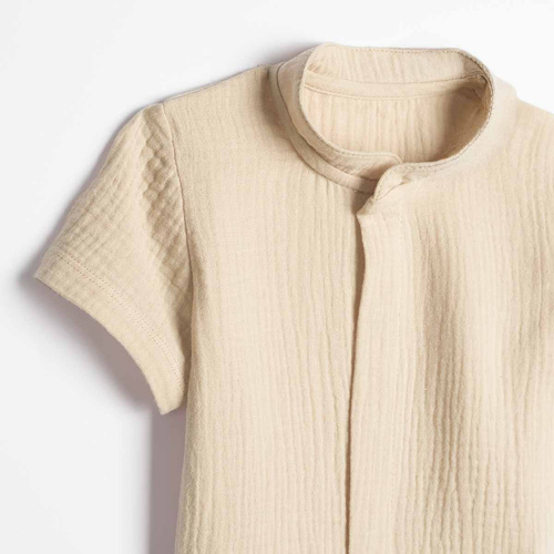 Camicia bambino Nicol 224351 mussola 100% cotone manica corta - beige
