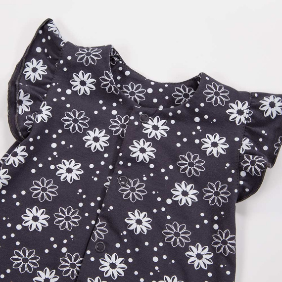 Ramponi per bambina EEVI - grafite con fiori, 100% cotone