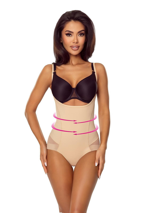 Body 7006 Ofelia Lapinee Beige Body Snellente Sotto il Seno Modellante la Silhouette