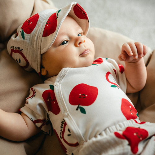 Body neonato Eevi Snack Time manica corta cotone elastico comodo