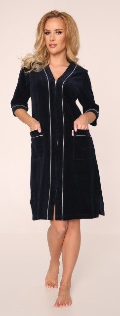 974 / 352 Vestaglia da donna in velluto Forex - blu navy