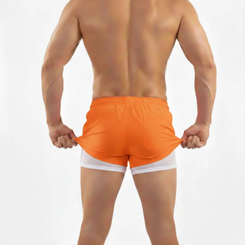 Sesto Senso costume da bagno uomo shorts mare ad asciugatura rapida tasche orange