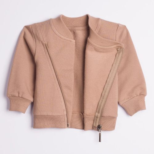 227273 Nicol BENEK Felpa bambino stile ramonesca marrone in cotone con zip