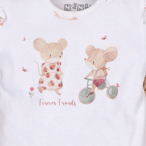 Body neonato Nini Little Mouse cotone biologico bottoni spalla manica corta