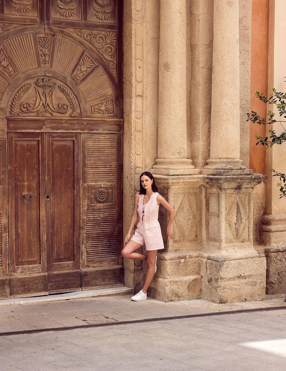 Pigiama da donna Donata Sensis - verde ecru