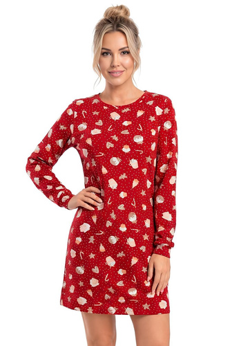 Donna Cookie camicia da notte donna 100% cotone rossa natalizia
