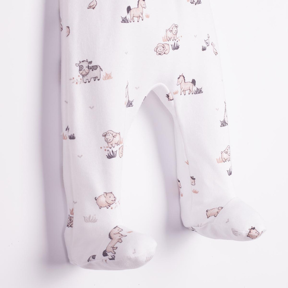 228009 Nicol FARMA Pantaloni corti per neonati in cotone animali crema