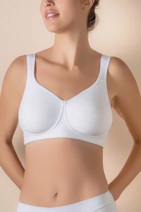 Reggiseno senza ferretto Selene Hellen bianco in cotone morbido e comodo