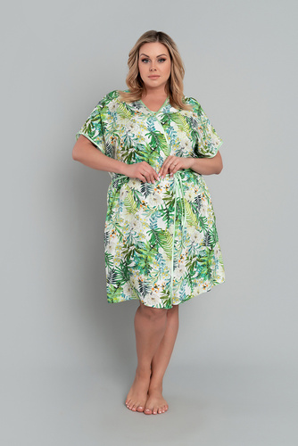 Florina Accappatoio da donna Moda italiana - stampa di foglie