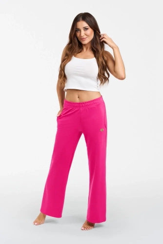 Pantaloni Alta Donna Moda Italiana - fucsia