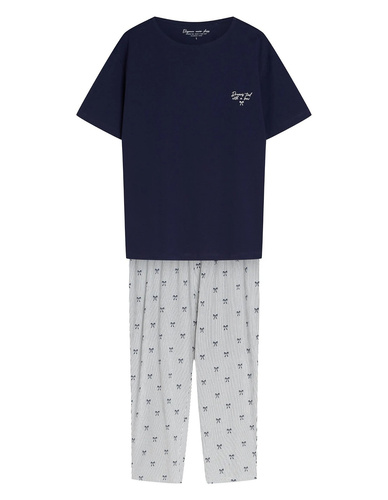 Pigiama donna Henderson Ginni 45420 100% cotone pantaloni lunghi gatti