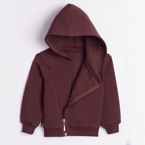 227276 Nicol BENEK Felpa con cappuccio da bambino marrone scuro con zip