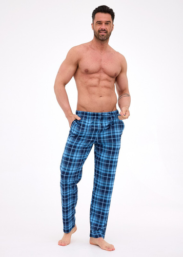 691/62 Pantaloni pigiama Cornette da uomo - lunghi, a quadri, in cotone