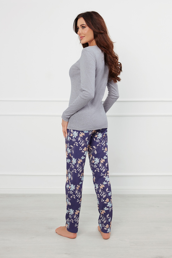 Pulia Pigiama da donna a maniche lunghe, pantaloni lunghi Moda italiana - melange/stampa