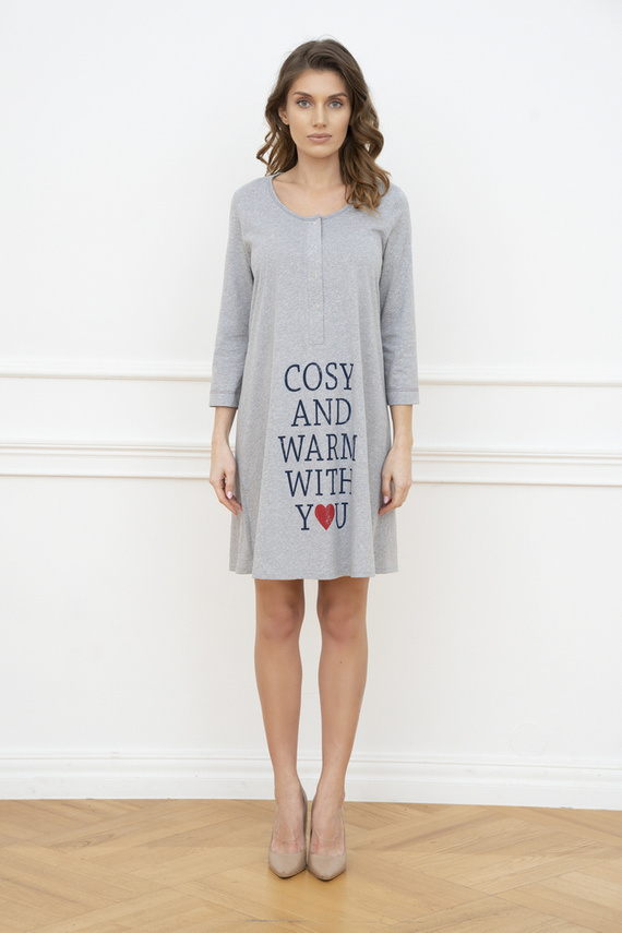 Camicia da gravidanza e allattamento Balm. manica 3/4 Italia Fashion - melange