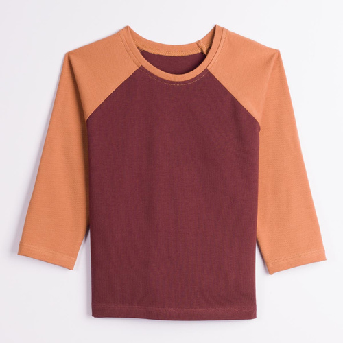 228143 Nicol FARMA Maglia raglan bambino cotone marrone scuro